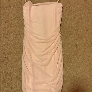Elegant Peach Ruched Dress
